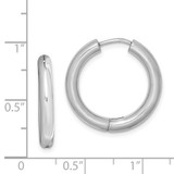 Sterling Silver Rhodium Polished Hinged Hoop Earrings - QE-E10C90CD-5518