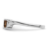 Sterling Silver Rhodium Smoky Quartz Diam. Ring - QR-76561EB1-4782