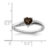 Sterling Silver Rhodium Smoky Quartz Diam. Ring - QR-924F4C1A-4135
