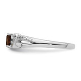 Sterling Silver Rhodium Smoky Quartz Diam. Ring - QR-AE092E30-9603