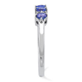 Sterling Silver Rhodium Tanzanite & Diam. Ring - QD-402BF519-9372