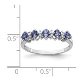 Sterling Silver Rhodium Tanzanite & Diam. Ring - QD-4B12CB14-5263