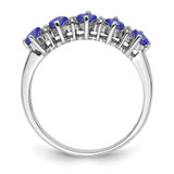 Sterling Silver Rhodium Tanzanite & Diam. Ring - QD-549D8D79-6586