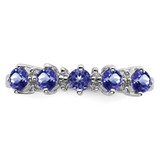 Sterling Silver Rhodium Tanzanite & Diam. Ring - QD-549D8D79-6586