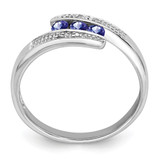 Sterling Silver Rhodium Tanzanite & Diam. Ring - QD-97D0FAEF-7652