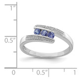 Sterling Silver Rhodium Tanzanite & Diam. Ring - QD-97D0FAEF-7652