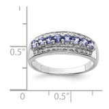 Sterling Silver Rhodium Tanzanite & Diam. Ring - QD-A17185B9-8594