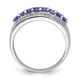 Sterling Silver Rhodium Tanzanite & Diam. Ring - QD-D0AA2D98-7567
