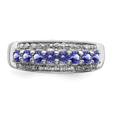 Sterling Silver Rhodium Tanzanite & Diam. Ring - QD-D0AA2D98-7567