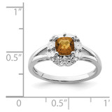 Sterling Silver Rhodium Whiskey Quartz Diam. Ring - QR-AFEA5BE5-7672