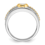 Sterling Silver Rhodium/Gold-tone CZ Ring - QR-A20706E5-2760