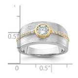 Sterling Silver Rhodium/Gold-tone CZ Ring - QR-A20706E5-2760