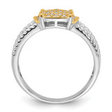 Sterling Silver Rhodium/Gold-tone Pav‚ CZ Ring - QR-4A173138-4439