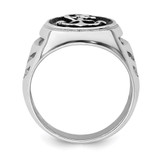 Sterling Silver Rhodium-plated & Antiqued Plated Anchor Ring - QR-13F29EE7-3780