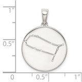 Sterling Silver Rhodium-plated & CZ Gemini Zodiac Pendant