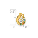 14k 5 Birthstone and Dia Mother/Child Chain Slide Semi-mount