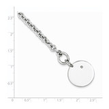 Sterling Silver Rhodium-plated .03ct Diamond Disc Bracelet