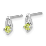 Sterling Silver Rhodium-plated .24PE Peridot Post Earrings