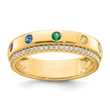 14k 5 Birthstone and Diamond Mother's Ring Semi-mount