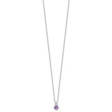 Sterling Silver Rhodium-plated .45AM Amethyst 16in w/2in ext Necklace
