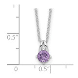 Sterling Silver Rhodium-plated .45AM Amethyst 16in w/2in ext Necklace