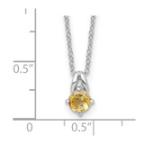Sterling Silver Rhodium-plated .45CI Citrine 16in w/2in ext Necklace