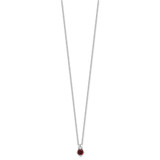 Sterling Silver Rhodium-plated .6GA Garnet 16in w/1in ext Necklace