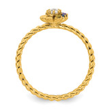 14k 5 Birthstone Flower with Diamond Mother's Ring Semi-mount