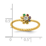 14k 5 Birthstone Flower with Diamond Mother's Ring Semi-mount