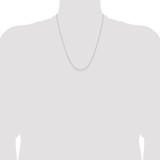 Sterling Silver Rhodium-plated .6mm Mirror Box Chain w/4in ext.