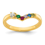 14k 5 Birthstone with Diamond  Mother's Ring Semi-mount