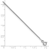 Sterling Silver Rhodium-plated .95mm Diamond-cut Round Box Chain w/2in ext.