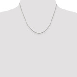 Sterling Silver Rhodium-plated 1.1mm Diamond-cut Rope Chain w/2in ext.