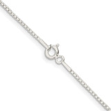Sterling Silver Rhodium-plated 1.1mm Diamond-cut Round Box Chain - QV-D91EF052-6987