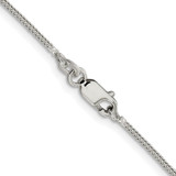Sterling Silver Rhodium-plated 1.25mm Diamond-cut Round Franco Chain w/2in