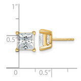 14k 5 carat Lab Grown Diamond VS/SI+ G+ Princess Complete Four Prong Stud Earrings