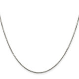 Sterling Silver Rhodium-plated 1.35mm 8 Sided Diamond-cut Box Chain - QB-0AC1E9E2-4754