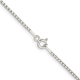 Sterling Silver Rhodium-plated 1.3mm Diamond-cut Round Box Chain - QV-B7CB9F93-5535