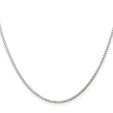 Sterling Silver Rhodium-plated 1.3mm Diamond-cut Round Box Chain w/2in ext.