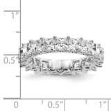 14k 5 carat Lab Grown Diamond VS/SI+ G+ Princess Complete Prong Set Size 8 Eternity Band