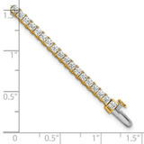 14k 5 carat Lab Grown Diamond VS+ F+ Complete Princess Prong Set Tennis Bracelet