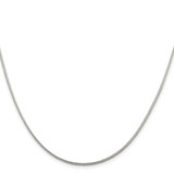 Sterling Silver Rhodium-plated 1.45mm Diamond-cut Round Franco Chain w/2in