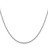 Sterling Silver Rhodium-plated 1.4mm Box Chain w/2in ext.