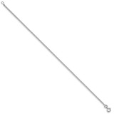 Sterling Silver Rhodium-plated 1.5mm Curb Chain Anklet - QC-6B9E16AB-9292