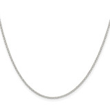 Sterling Silver Rhodium-plated 1.5mm Diamond-cut Cable Chain - QH-ED05F304-7342