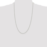 Sterling Silver Rhodium-plated 1.5mm Diamond-cut Cable Chain - QH-F67984F0-7691