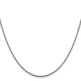 Sterling Silver Rhodium-plated 1.5mm Diamond-cut Rope Chain - QD-C069BE55-1583