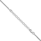 Sterling Silver Rhodium-plated 1.5mm Diamond-cut Rope Chain w/2in ext.