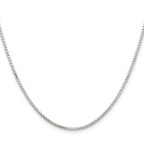 Sterling Silver Rhodium-plated 1.5mm Diamond-cut Round Box Chain w/2in ext.