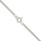 Sterling Silver Rhodium-plated 1.5mm Diamond-cut Round Box Chain w/2in ext.